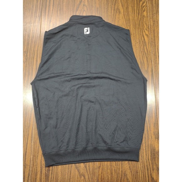 Footjoy FJ Vest Mens Medium Black Pullover Quarter Zip Golfing Golf Casual - Picture 2 of 8